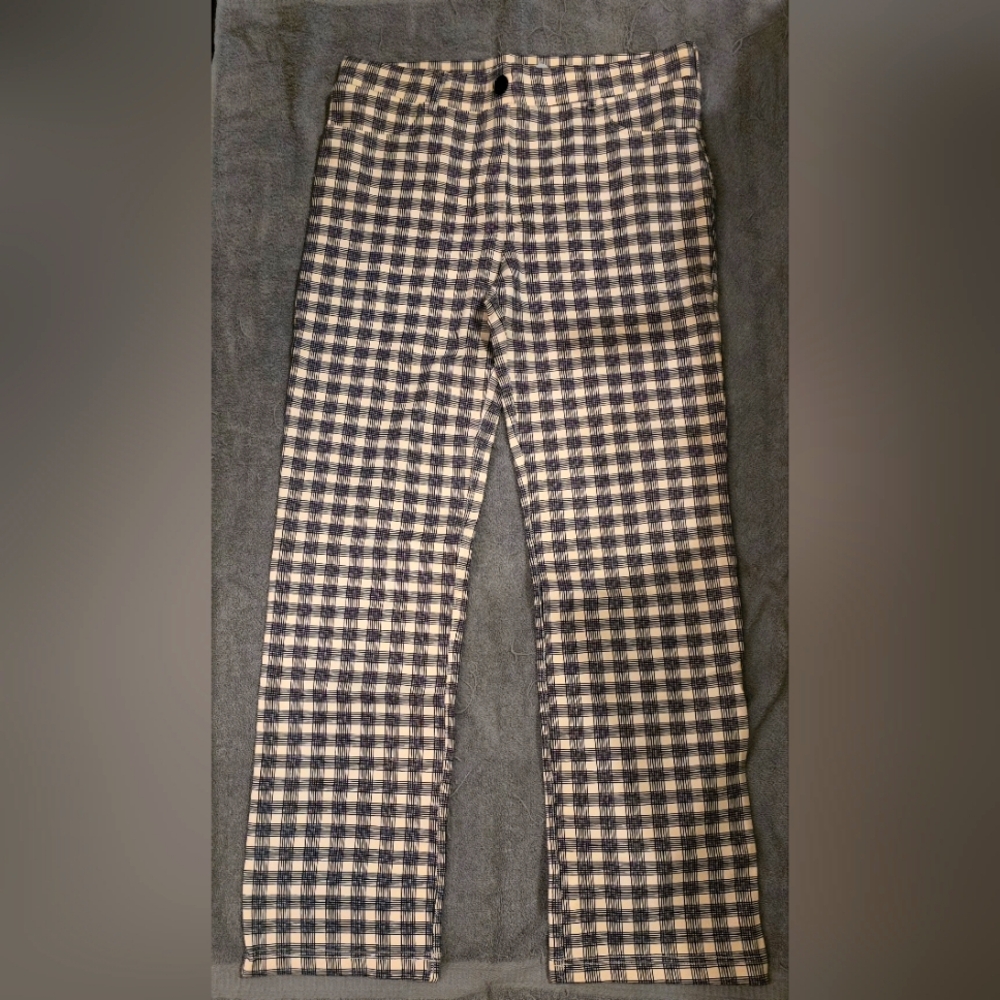Betabrand Straight Leg 7 Pocket Dress Pant Yoga Pants Large Petite Buttercream